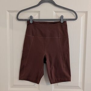 Girlfriend Collective  Brown High-Rise Bike Shorts S